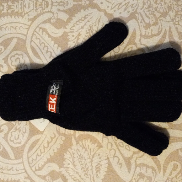 NWT Men's Black Gloves by T.E.K. – Warm, Soft, Acrylic Polyester Blend - Picture 4 of 4